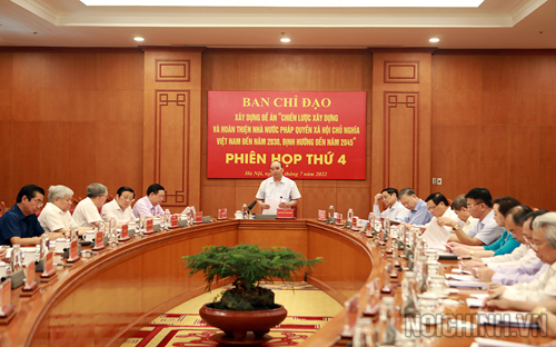 Ban Chỉ đạo xây dựng Đề án Nhà nước pháp quyền xã hội chủ nghĩa Việt Nam họp Phiên thứ 4