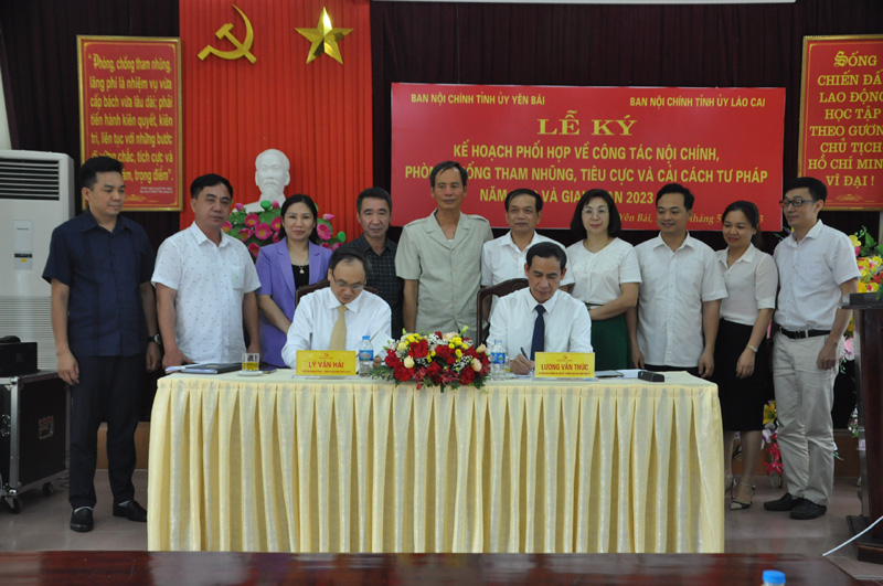 Lễ ký kết kế hoạch phối hợp công tác giưa BNCTU Yên Bái và BNCTU Lào Cai 2023